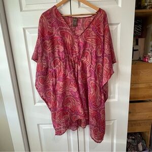 Paisley pink bathing suit cover up one size